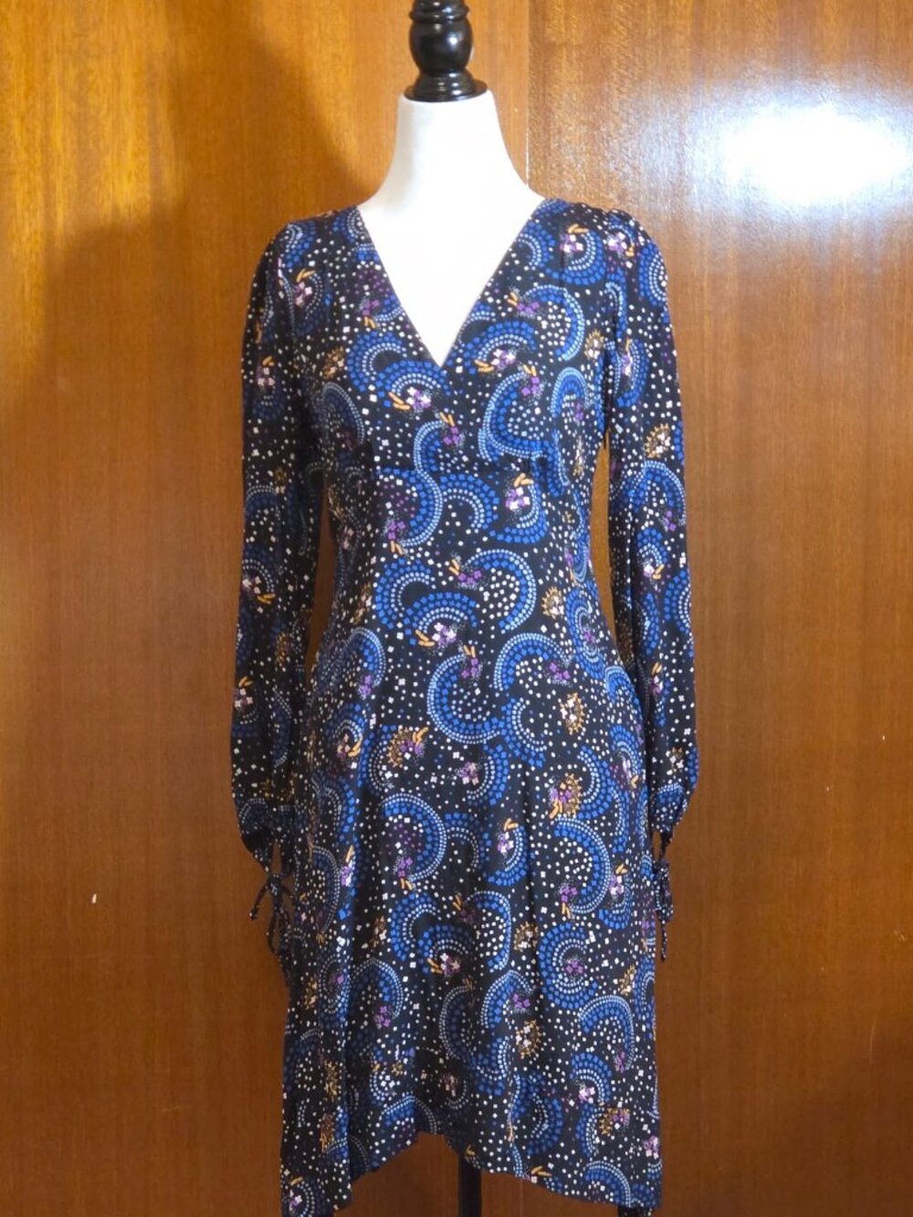 Maeve Anthropologie Gianna Geometric Print Long Sleeve Dress - 2